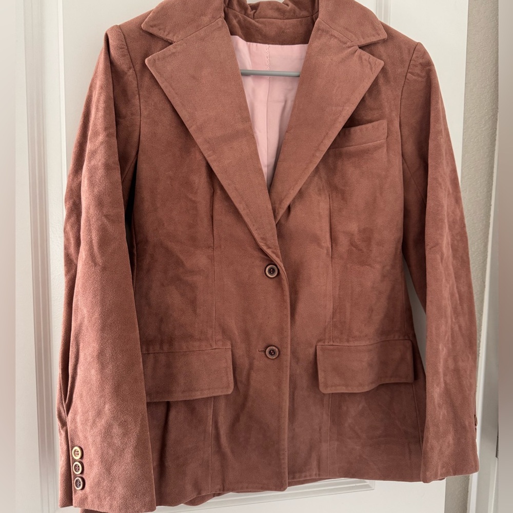 1980s Women's light Brown suede vintage Blazer